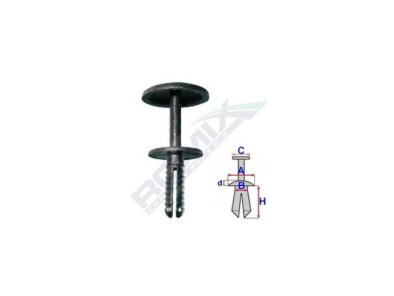 ROMIX Clamp 10945597 Universal, door patent with impression spike, 25 pcs/pack