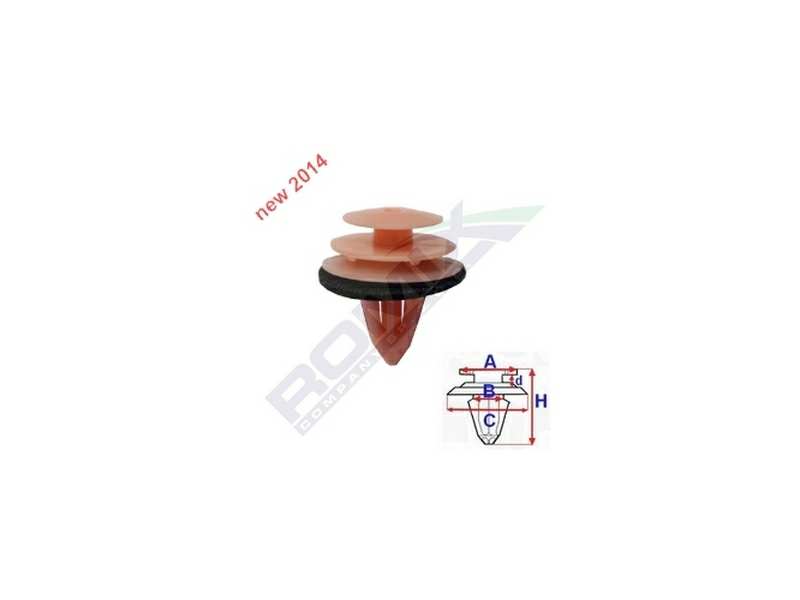 ROMIX Clip 10945929 Nissan, Türpolsterpatent, 10 Stcs/Pack