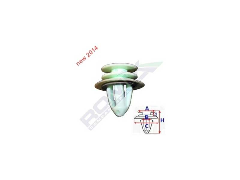 ROMIX Clip 10945946 Skoda, Türpolsterpatent, 10 PCs/Pack