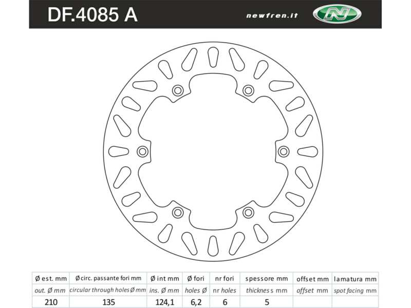 NEWFREN Bremsscheibe für Motorräder 10493376 Festgelegt, Edelstahl festgelegt