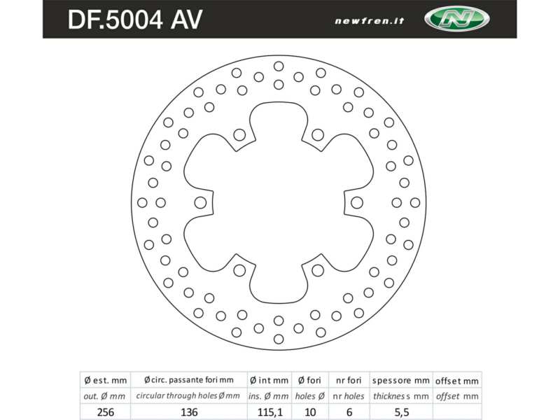 NEWFREN Bremsscheibe für Motorräder 10493427 Off -Straße, Edelstahl