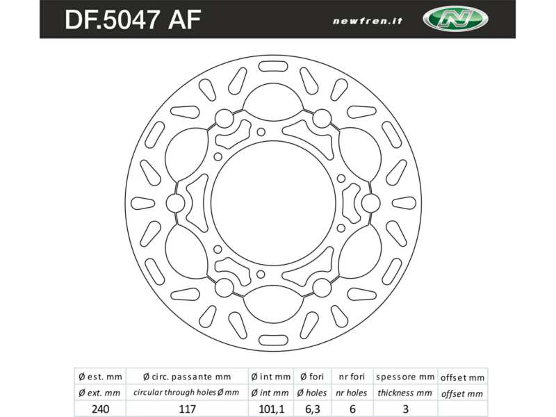 NEWFREN Bremsscheibe für Motorräder 10493476 Schwimmer, Edelstahl