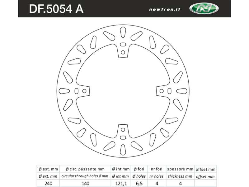 NEWFREN Bremsscheibe für Motorräder 10493486 Festgelegt, Edelstahl festgelegt