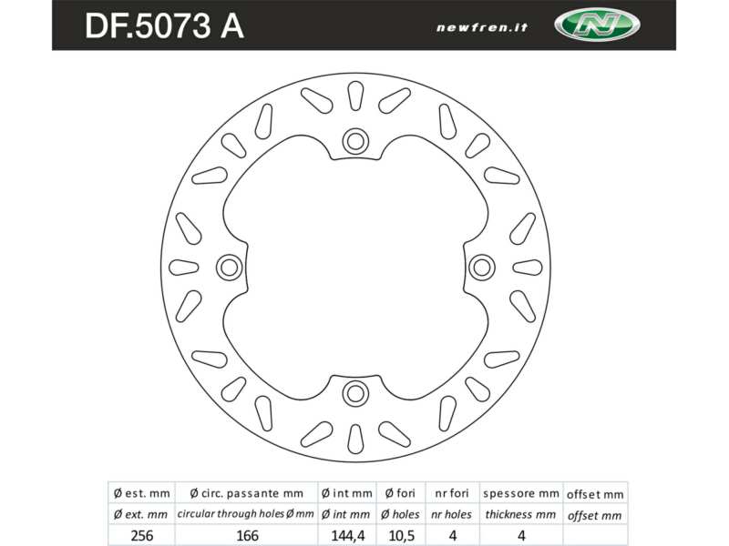 NEWFREN Bremsscheibe für Motorräder 10493504 Festgelegt, Edelstahl festgelegt