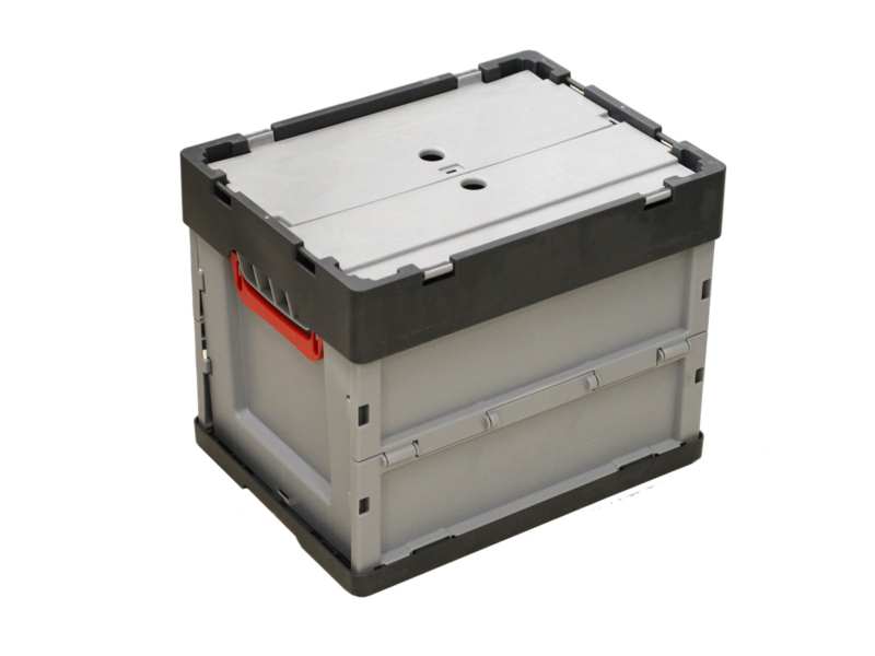 MIXED Lorry bin 10838040 400x300x320 mm foldable crate with cover in black-gray