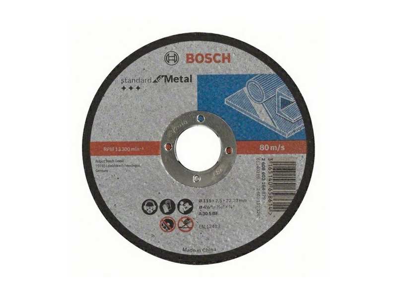 BOSCH Schneidscheibe 484698 Standard für Metall, 46 s BF, 115 mm, 22,23 mm, 2,5 mm, 25 PCs/Pack