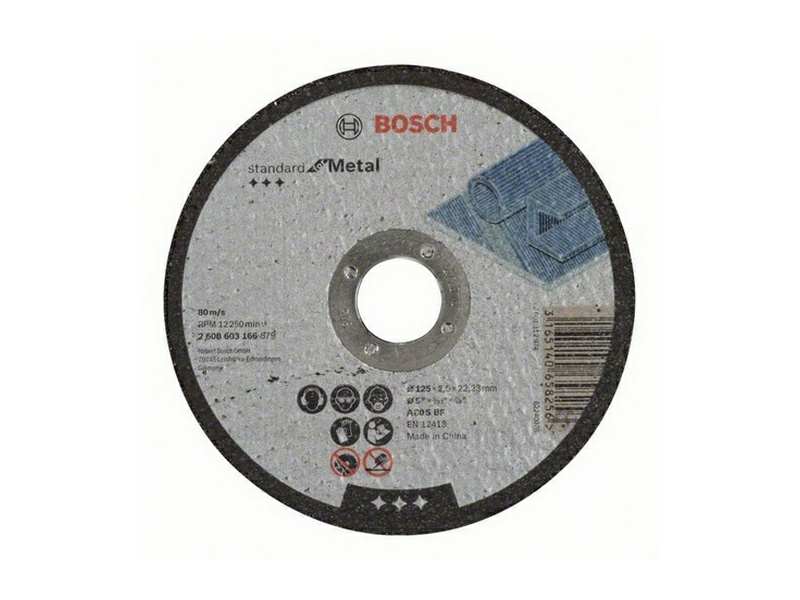 BOSCH Schneidscheibe 484699 Standard für Metall, 46 s BF, 125 mm, 22,23 mm, 2,5 mm, 25 PCs/Pack