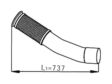 DINEX Flexibles Auspuffrohr 516984 Einbauposition: vorne, Inhalt [Liter]: 230, Höhe [mm]: 129, Breite [mm]: 129, Länge [mm]: 733, Material: Edelstahl, Abgasnorm: Euro 5 2.