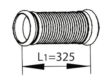 DINEX Flexibles Auspuffrohr 541358 Länge [mm]: 330, Einbauseite: vorne 2.