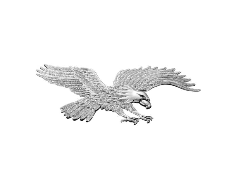 HIGHWAY HAWK Deko-Logo 116136 Emblem "Hawk", Chrom, Höhe: 120 mm, Breite: 230 mm, Zinklegierung