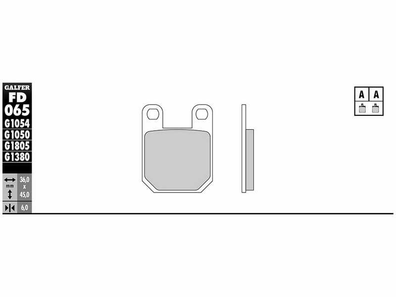 GALFER MOTO Brake pad for motorcycle 10600059 Semi metal, scooter, set, for a brake disc!