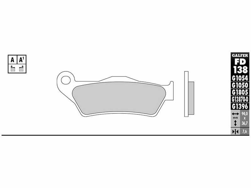 GALFER MOTO Brake pad for motorcycle 10600204 Sintered, off-road, set, for a brake disc!