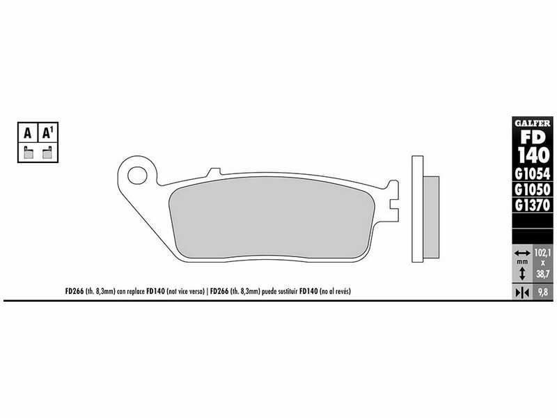 GALFER MOTO Brake pad for motorcycle 10600206 Semi metal, scooter, set, for a brake disc!