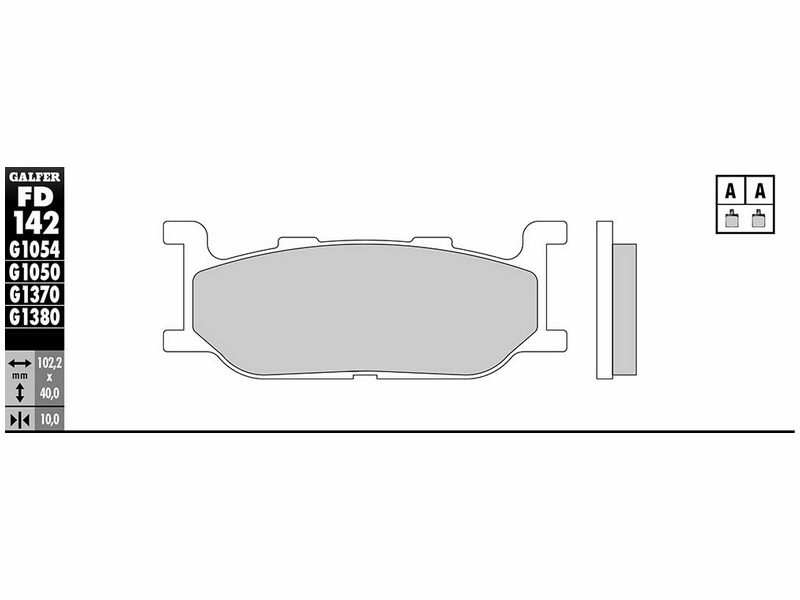 GALFER MOTO Brake pad for motorcycle 10600213 Sintered, Scooter, set, for a brake disc!