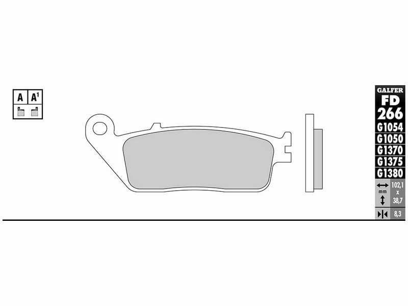 GALFER MOTO Brake pad for motorcycle 10600413 Semi metal, scooter, set, for a brake disc!