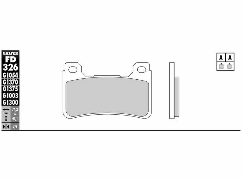 GALFER MOTO Brake pad for motorcycle 10600483 Sintered, Street, Sports, GP, Set, for a Brake Discs!