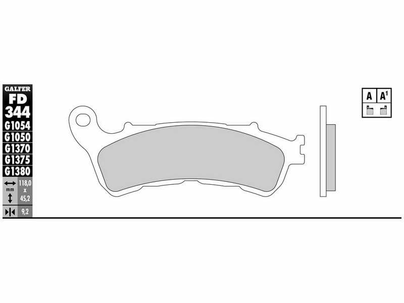 GALFER MOTO Bremsbeläge für Motorräder 10600507 Halbmetall, Roller, Set, für eine Bremsscheibe!