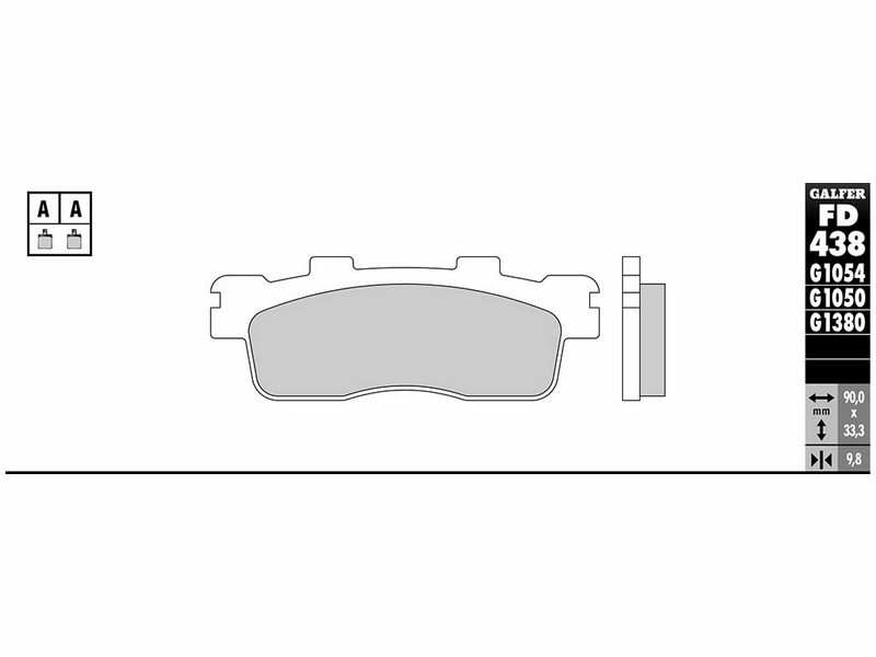 GALFER MOTO Brake pad for motorcycle 10600585 Semi metal, scooter, set, for a brake disc!