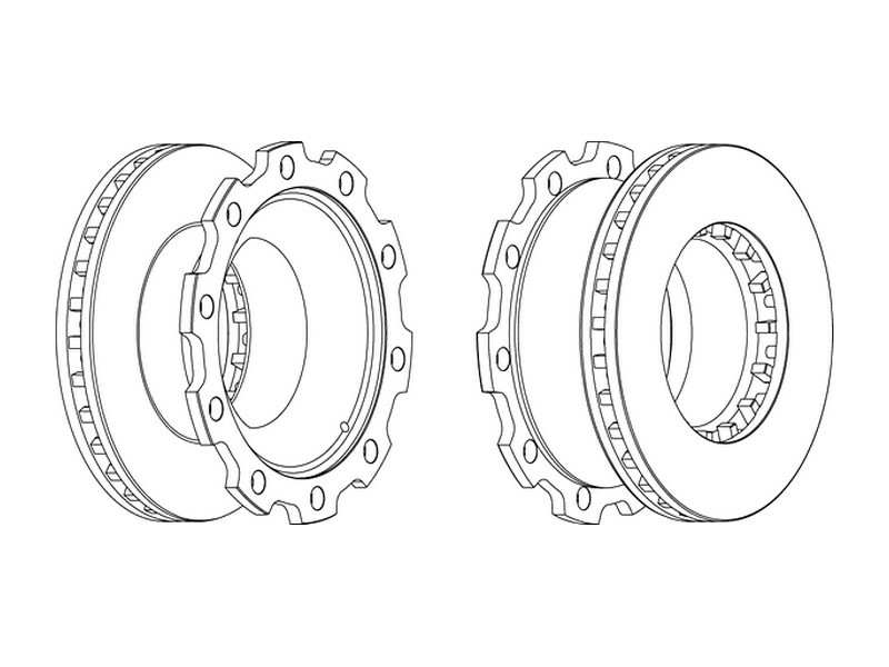 JURID Brake disc (cargo) 10334020 Fitting Position: Front Axle, Brake Disc Type: Internally Vented, Brake Disc Thickness [mm]: 45, Outer diameter [mm]: 377, Number of Holes: 10, Height [mm]: 169,5