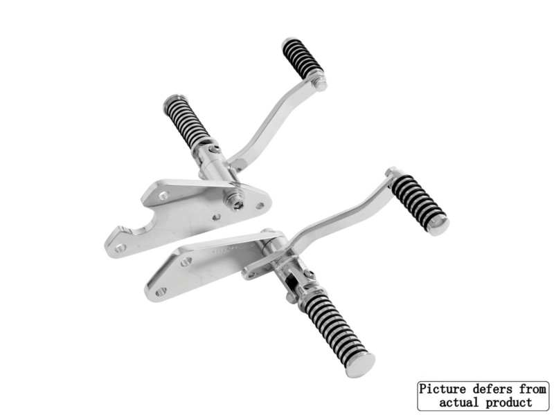 HIGHWAY HAWK Foot Rail System 118139 Classic advanced foot support system with smooth pedals, chrome steel, shift: 19cm