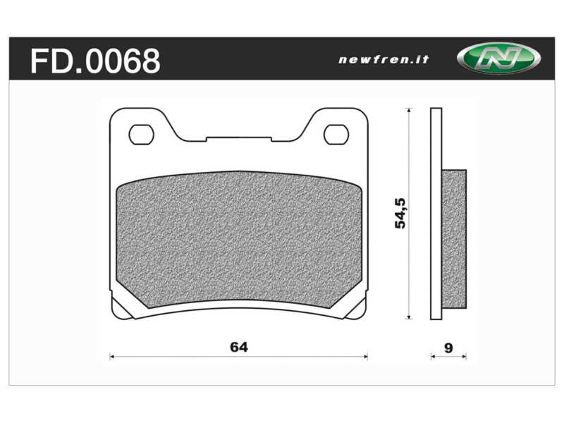 NEWFREN Brake pad for motorcycle 10493751 Road, Touring, Organic, Set, For a Brake Discretion!