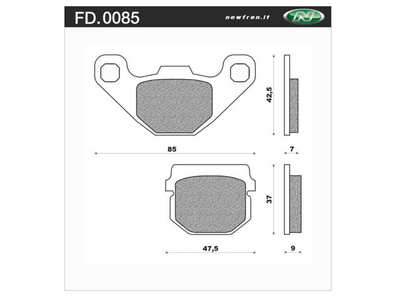 NEWFREN Bremsbeläge für Motorräder 10493783 Scooter, aktiv, organisch, gesetzt, für eine Bremsscheibe!