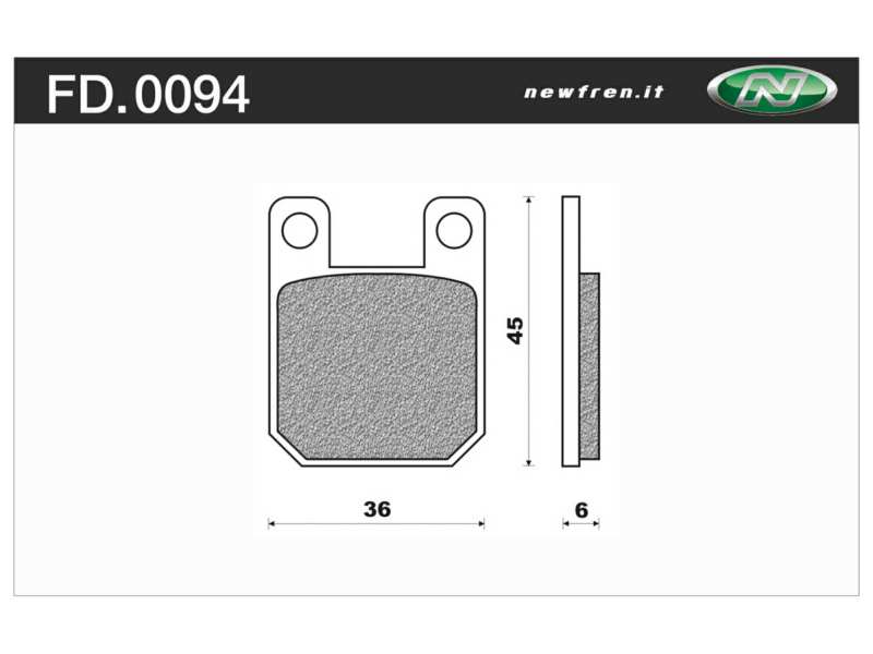 NEWFREN Bremsbeläge für Motorräder 10493983 Scooter, aktiv, organisch, gesetzt, für eine Bremsscheibe!