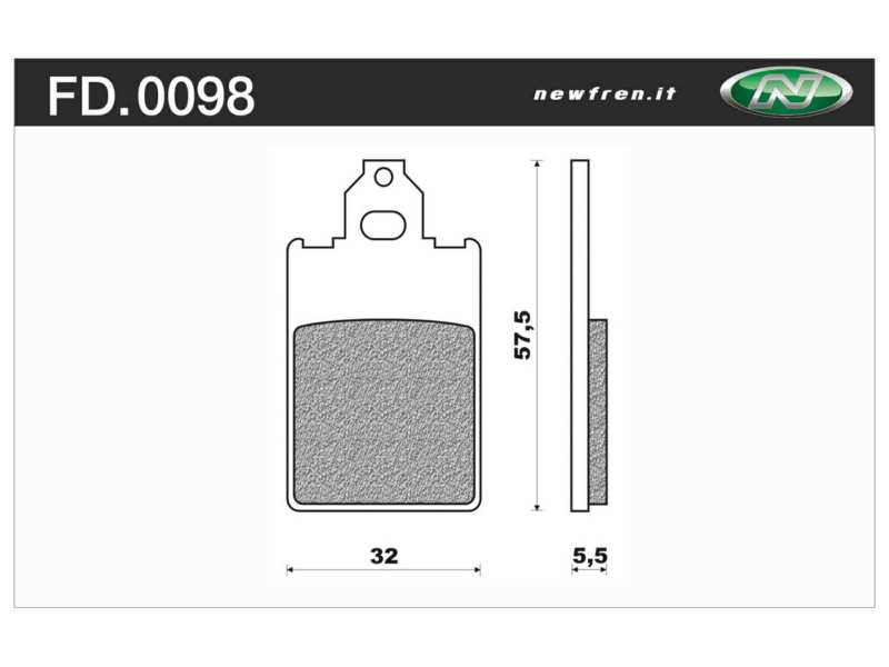 NEWFREN Bremsbeläge für Motorräder 10493991 Scooter, aktiv, organisch, gesetzt, für eine Bremsscheibe!