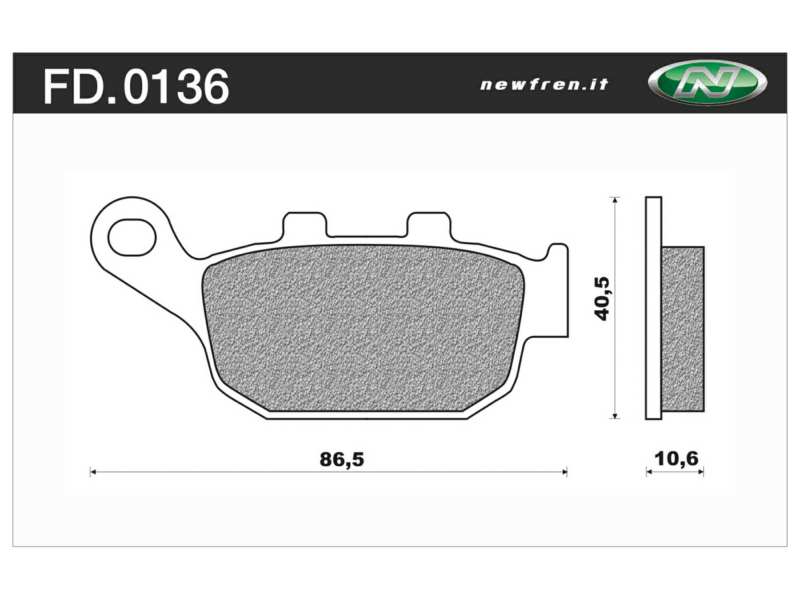 NEWFREN Bremsbeläge für Motorräder 10610692 Straße, Touring, Bio, Set, für ein Bremsdiskretion!