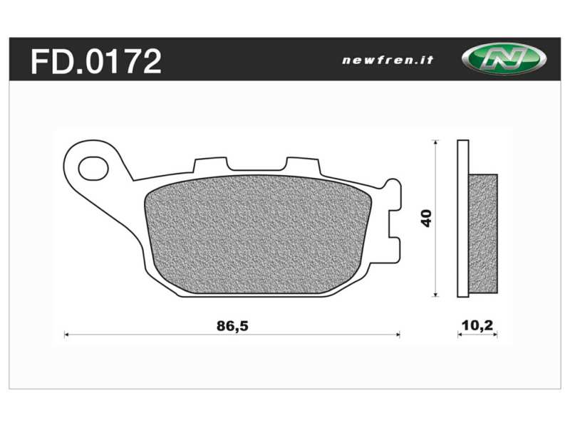 NEWFREN Bremsbeläge für Motorräder 10610758 Straße, Touring, gesintert, gesetzt, für eine Bremsscheibe!