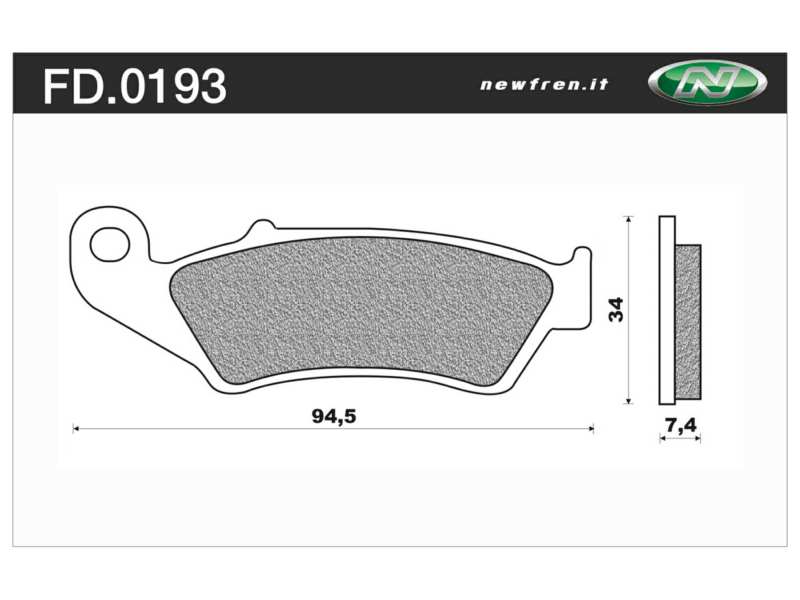 NEWFREN Bremsbeläge für Motorräder 10610790 Offstraße, unbefestigte, biologische, festgelegte, für eine Bremsscheibe!