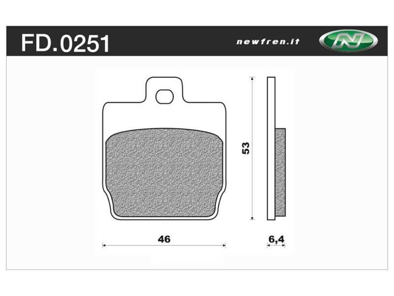 NEWFREN Brake pad for motorcycle 10612090 Scooter, Elite, Organic, Set, for a Brake Disc!