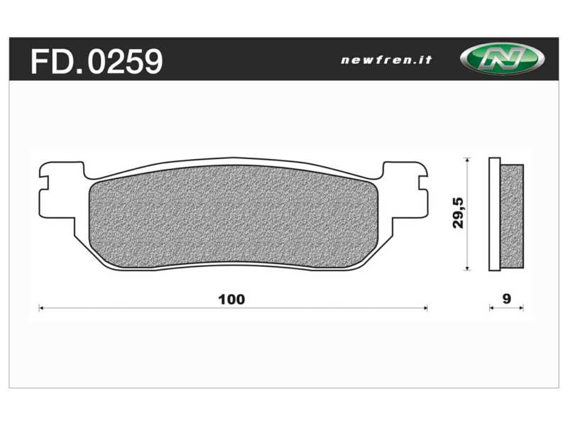 NEWFREN Bremsbeläge für Motorräder 10612116 Scooter, aktiv, organisch, gesetzt, für eine Bremsscheibe!