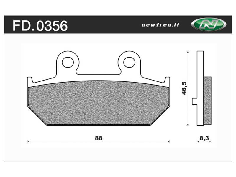 NEWFREN Bremsbeläge für Motorräder 10612251 Scooter, Elite, Bio, Set, für eine Bremsscheibe!