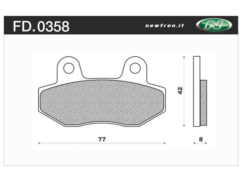 NEWFREN Bremsbeläge für Motorräder 10612254 Scooter, aktiv, organisch, gesetzt, für eine Bremsscheibe!