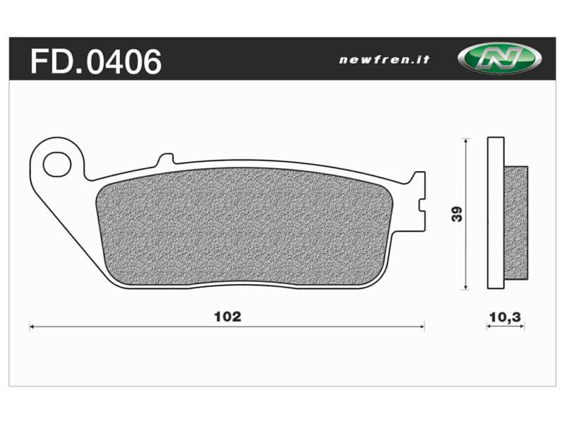 NEWFREN Bremsbeläge für Motorräder 10612314 Scooter, aktiv, organisch, gesetzt, für eine Bremsscheibe!