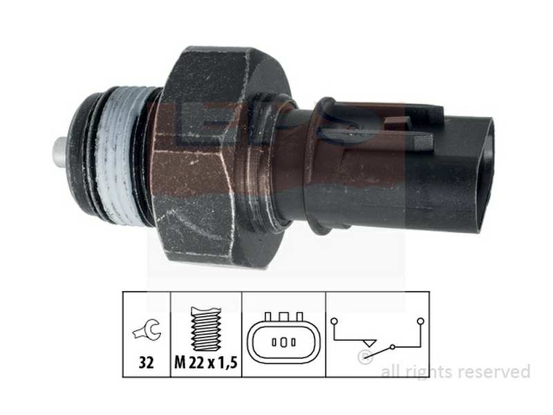EPS-FACET Schalter. Rückfahrleuchte 10214374 Gewindemaß: M22x1,5, Schlüsselweite: 32