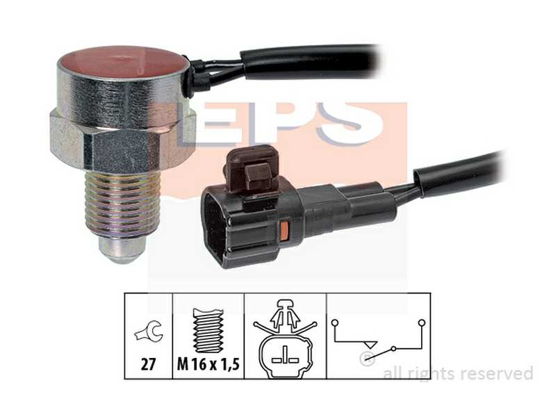 EPS-FACET Schalter. Rückfahrleuchte 10214512 Länge [mm]: 175, Gewindemaß: M16x1,5 mm, Schlüsselweite: 27 mm, Anzahl der Steckkontakte: 2, Einbautiefe [mm]: 24