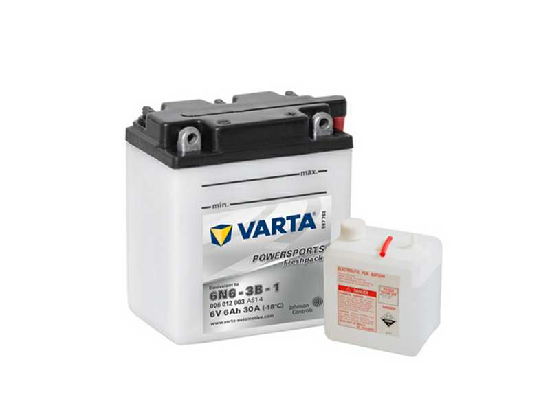 VARTA Batterie 129663 6n6-3b-1. 6v. 6AH. Besser+. Elektrolytverpackung. HKB: 6N6-3B-1 Achtung! Gemäß der Regulierung 2019/1148 kann die Europäische Union das Produkt nur als Fahrzeugreparaturwerkstatt im Rahmen der Regulierung (EU) 2019/1148 kaufen.
Spannung [V]: 6, Batterie-Kapazität [Ah]: 6, Kälteprüfstrom EN [A]: 30, Polanordnung: 0, Endpolart: Y6, Bodenleistenausführung: B00, Länge [mm]: 100, Breite [mm]: 57, Höhe [mm]: 110 Technische Information: Aufrechter Einbau Normale Vibrationsfestigkeit