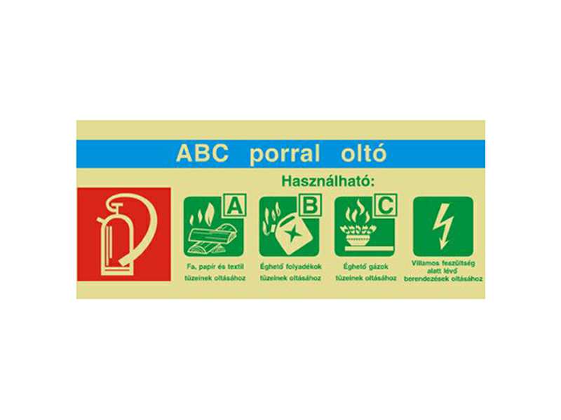 MIXED Sicherheitstafel 10838861 ABC -Pulverlöschen Feuerlöscher Plastik -Nachlill -Board, 85 mm x 240 mm