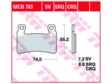 TRW Bremsbeläge für Motorräder 199227 Set, für eine Bremsscheibe!
Dicke/Stärke [mm]: 7,2, Höhe [mm]: 55,2, Breite [mm]: 74,5 2.