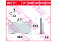 TRW Bremsbeläge für Motorräder 198748 Set, für eine Bremsscheibe!
Dicke/Stärke [mm]: 8,8, Höhe [mm]: 51,3, Breite [mm]: 69,2 3.