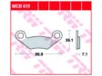 TRW Bremsbeläge für Motorräder 198764 Set, für eine Bremsscheibe!
Dicke/Stärke [mm]: 7,1, Höhe [mm]: 39,1, Breite [mm]: 96,9 2.