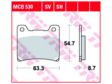 TRW Bremsbeläge für Motorräder 198596 Set, für eine Bremsscheibe!
Dicke/Stärke [mm]: 8,7, Höhe [mm]: 54,7, Breite [mm]: 63,2 2.