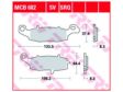 TRW Brake pad for motorcycle 199166 Set, for a brake disc!
Thickness [mm]: 8,3, Height 1 [mm]: 37,4, Height 2 [mm]: 44,4, Width [mm]: 133,5, Length 2 [mm]: 109,2 2.