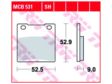 TRW Brake pad for motorcycle 198599 Set, for a brake disc!
Thickness [mm]: 9, Height [mm]: 52,9, Width [mm]: 52,5 2.