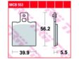 TRW Bremsbeläge für Motorräder 198641 Set, für eine Bremsscheibe!
Dicke/Stärke [mm]: 5,5, Höhe [mm]: 56,2, Breite [mm]: 39,9 2.