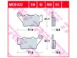 TRW Brake pad for motorcycle 199136 Set, for a brake disc!
Thickness [mm]: 9,2, Height [mm]: 41,2, Width [mm]: 77,9 2.