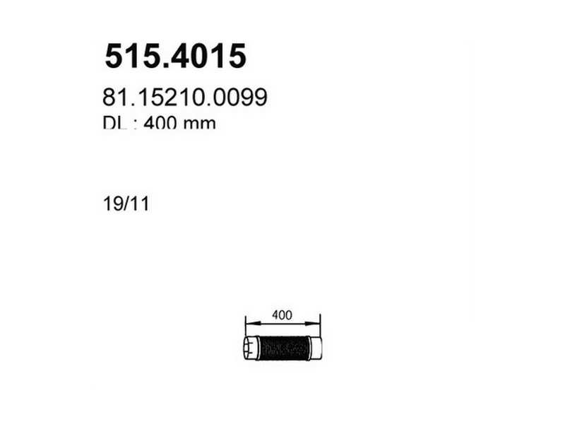 ASSO Flexibles Auspuffrohr 554583 Abgasanlage: für Abgasrohr, Einbauseite: vorne