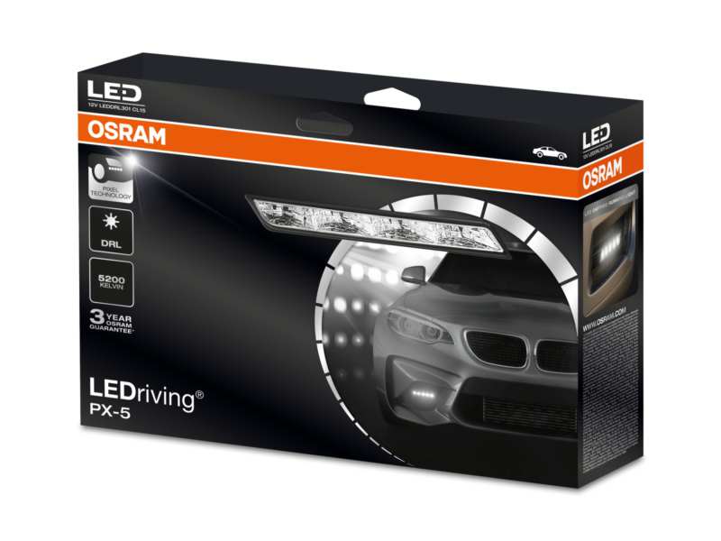 OSRAM Tagfahrlicht (universal) 10700885 Ledriving PX-5, LEDDRL301 BK 12V 5x1Set CL15 1A
Lampenart: LED, Spannung [V]: 12, Nennleistung [W]: 13,5, Fahrzeugausstattung: für Fahrzeuge mit Start-Stopp-Funktion, für Fahrzeuge mit Hybridantrieb 1.